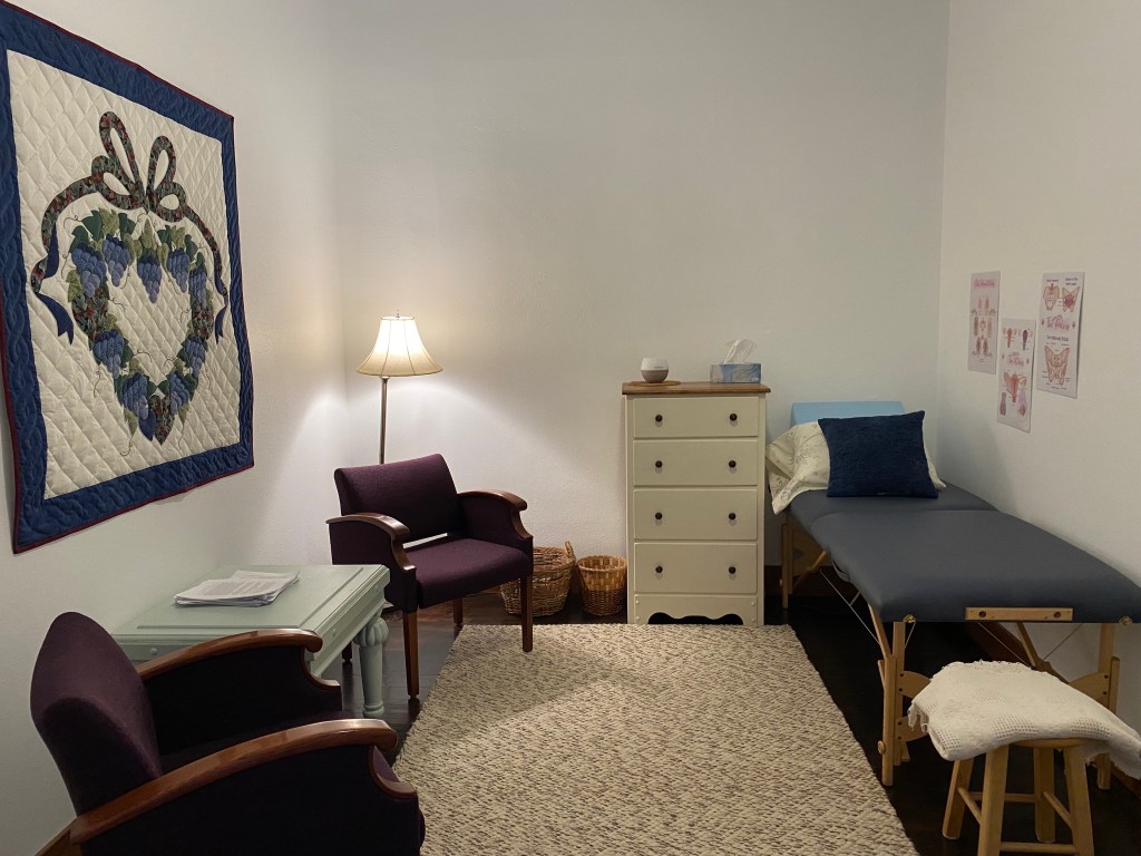 Exam room at La Farge Birth and Wellness Center.